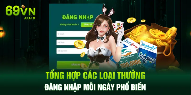 Tổng hợp các loại thưởng đăng nhập mỗi ngày phổ biến